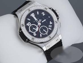 Thumbnail von Hublot Big Bang 41mm 2018 Chronograph 341.sx.130.rx.114 Edelstahl Diamanten Black Dial Steel