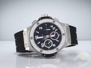 Thumbnail von Hublot Big Bang 41mm 2018 Chronograph 341.sx.130.rx.114 Edelstahl Diamanten Black Dial Steel