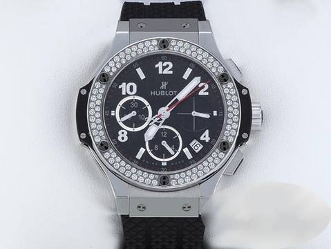  Hublot Big Bang 41mm 2018 Chronograph 341.sx.130.rx.114 Edelstahl Diamanten Black Dial Steel 
