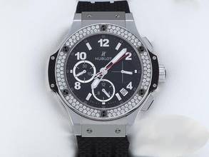  Hublot Big Bang 41mm 2018 Chronograph 341.sx.130.rx.114 Edelstahl Diamanten Black Dial Steel 