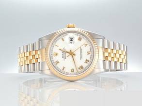 Thumbnail von Rolex Datejust 36mm 16233 Edelstahl Gelbgold 750 Automatik Stainless Steel 18kt Yellow Gold Jubilé-band Chronometer Oyster White Dial