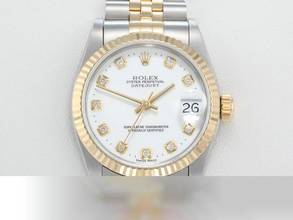 Rolex Datejust 31 31mm 78273 2000 Steel Yellow Gold 750 Diamonds Automatic Stainless Steel 18kt Yellow Gold Jubilee Bracelet Chronometer Oyster White Dial