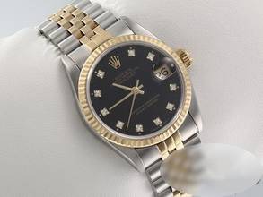 Thumbnail von Rolex Datejust Medium Stahl Gelbgold 750 Diamanten Automatik Gold Stahl Stainless Steel 18kt Yellow Gold Jubilé-band Chronometer Oyster Black Dial