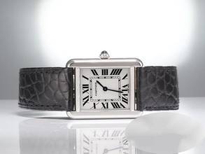 Thumbnail von Cartier Tank Solo Small Model W5200005 2017 Stainless Steel Leather Strap Steel