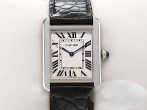 Cartier Tank Solo Small Model W5200005 2017 Stainless Steel Leather Strap Steel