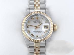Rolex Lady-Datejust stainless steel yellow gold 750 mother-of-pearl automatic gold steel women's stainless steel 18kt yellow gold Jubilee bracelet chronometer Oyster