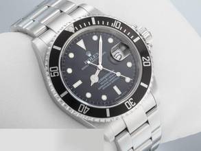 Thumbnail von Rolex Submariner Date 16610 T 2008 Rehaut Steel Automatic Dive Watch Stainless Steel Oyster Bracelet Chronometer Black Dial