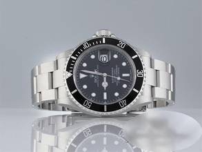 Thumbnail von Rolex Submariner Date 16610 T 2008 Rehaut Steel Automatic Dive Watch Stainless Steel Oyster Bracelet Chronometer Black Dial