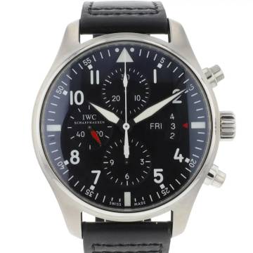  IWC Pilot Pilot's Watch Chronograph Steel Black Dial 