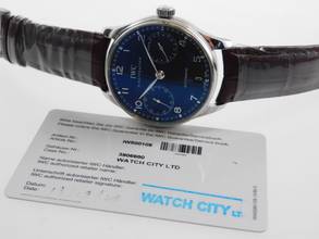 Thumbnail von IWC Portugieser Automatic 7 Days with papers, crocodile strap, and folding clasp 2013, top condition, 42 mm with original certificate