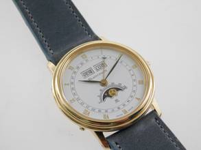 Thumbnail von Blancpain Villeret 18 Karat Gelbgold Triple Calendar Mondphase 34 mm mit original Schließe C 64 Kaliber F Piguet 64 Handaufzug Rarität