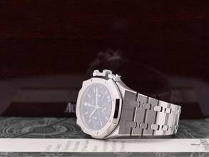 Thumbnail von Audemars Piguet Royal Oak Chronograph 26300st Blue Chronograph 39mm - Like New 2010 Ita