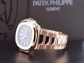 Thumbnail von Patek Philippe Nautilus 5980/1R Rose Gold Chronograph - Full Set New 2018