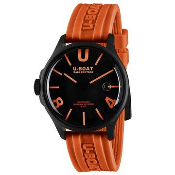 U-Boat Darkmoon 44mm OR.IPB 9538 Case black PVD Super-Luminova orange Kautschukarmband orange Full Set neu