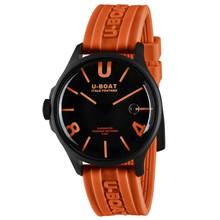 U-Boat Darkmoon 44mm OR.IPB 9538 Case black PVD Super-Luminova orange Rubber strap orange Full Set new