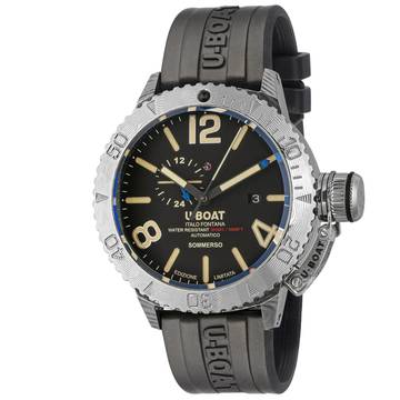 U-Boat Sommerso Damasco Right 9988 Automatik 46 mm limitiert No. XX/99 Krone rechts Damaczener Stahl Full Set neu