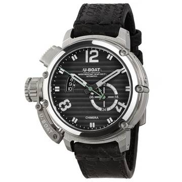 U-Boat Chimera Stainless Steel Nero Ref. 9605 46 mm Automatik limitiert No. XX/300 Lederarmband Full Set neu