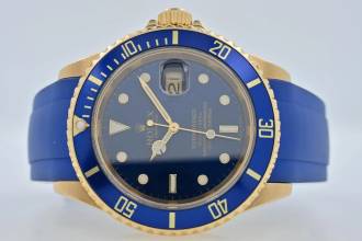 Thumbnail von Rolex Submariner Date 18k Yellow Gold 16618 F-Series Service 2018 Rubber B