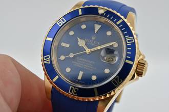 Thumbnail von Rolex Submariner Date 18k Yellow Gold 16618 F-Series Service 2018 Rubber B