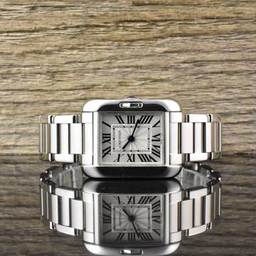  Cartier Tank Anglaise 3485 - Quarz - Steel - Lady 