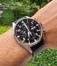 Thumbnail von IWC Pilot Watch Chronograph Pilot Chronograph Antoine de Saint Exupéry IW377713 - Brown Dial - 43MM - Automatic - Full Set