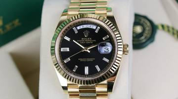 Thumbnail von Rolex Day-Date 40 Yellowgold Black Baguette 228238 - Fullset 2020