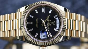 Thumbnail von Rolex Day-Date 40 Yellowgold Black Baguette 228238 - Fullset 2020