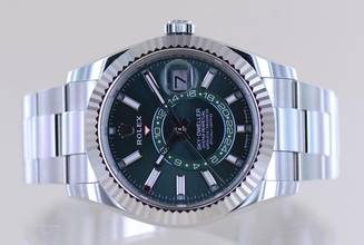 Thumbnail von Rolex Sky-Dweller Stahl Weißgold Herrenuhr 42 mm green Dial B+P New