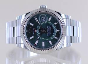 Thumbnail von Rolex Sky-Dweller Stahl Weißgold Herrenuhr 42 mm green Dial B+P New