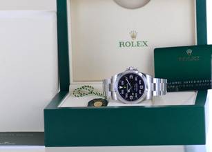 Thumbnail von Rolex Air King Oyster Perpetual Air-King black Dial Green 40mm 126900 Top B+P