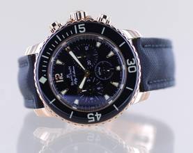 Thumbnail von Blancpain Fifty Fathoms 18K Roségold Chronograph 45mm black dial Automatic Luxus B+P