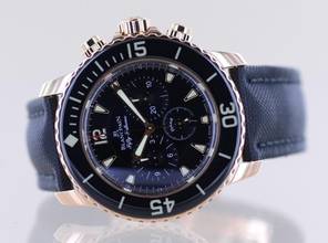Thumbnail von Blancpain Fifty Fathoms 18K Roségold Chronograph 45mm black dial Automatic Luxus B+P