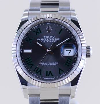  Rolex Datejust 126234 wimbledon roman dial Oysterband Stahl Weißgold ungetragen 
