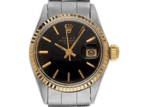 Thumbnail von Rolex Oyster Perpetual Lady Date Ref.6517 1968 original Box sehr gut Vintage Oyster Perpetual Date Lady open 6/9 Oyster Armband