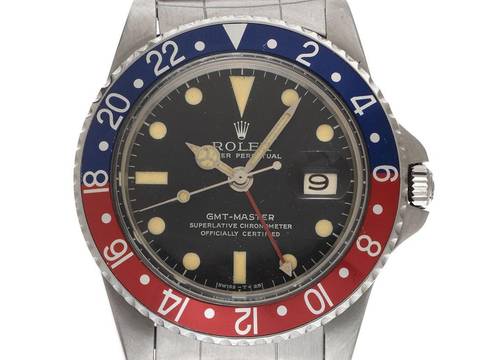  Rolex GMT-Master Pepsi Ref.1675 1961 Full Set Original Vintage Unpoliert GMT Master Pepsi Mark 1 Long E Oyster Armband 