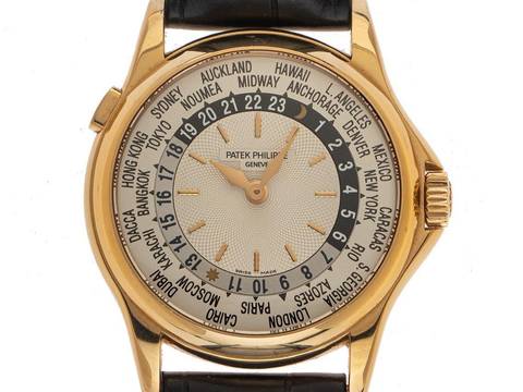  Patek Philippe World Time Ref.5110R-001 Full Set sehr gut Vintage World Time 18kt Roségold Krokoleder Faltschließe 