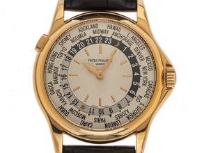 Thumbnail von Patek Philippe World Time Ref.5110R-001 Full Set sehr gut Vintage World Time 18kt Roségold Krokoleder Faltschließe