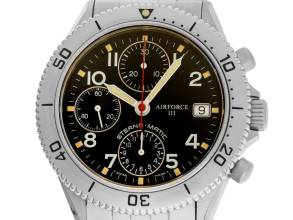  Eterna Matic Airforce III Ref.8408.41 Bj.1995 Full Set original Vintage Unpoliert Airforce III Chronograph 