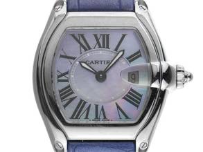 Thumbnail von Cartier Roadster Lady PM kleines Modell Ref.2675 2002 Box&Beschreibung sehr gut Vintage Roadster Lady PM kleines Modell Perlmutt Leder Faltschließe