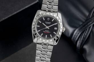 Tudor Classic Date Black Dial Edelstahl Automatik Herrenuhr Ref. 21010 J-Serie 