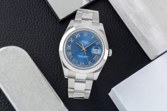 Thumbnail von Rolex Datejust II 41 Blue Roman Dial Oyster Stahl Automatik Herrenuhr Ref 116300