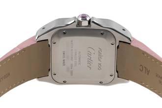 Thumbnail von Cartier Santos 100 Pink Dial Stahl Automatik Damenuhr Ref. W20133X8 B&P 2014