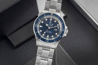  Tudor Mini-Sub 660ft Blue Dial Stahl Automatik Medium Size Rolex Case Ref. 94400 