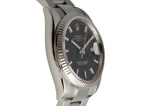 Thumbnail von Rolex Oyster Perpetual Date 34 Black Dial Stahl Weissgold Automatik Herrenuhr Ref 115234 Papiere