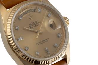 Thumbnail von Rolex Day-Date 36 18K (0,750) Gold Diamanten Herrenuhr Ref. 18038 Vintage