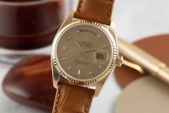 Thumbnail von Rolex Day-Date 36 18K (0,750) Gold Diamanten Herrenuhr Ref. 18038 Vintage
