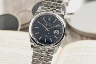  Rolex Datejust 36 Blue Dial Oyster Stahl Automatik Ref. 126200 B&P 2019 