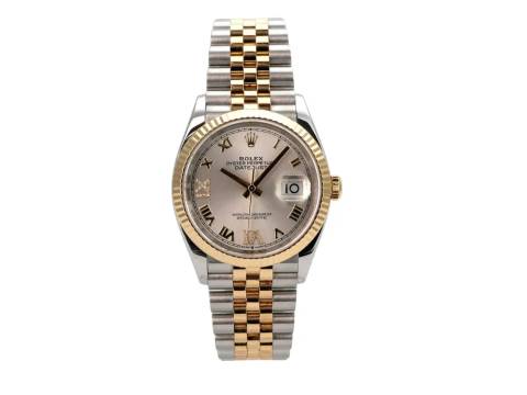  Rolex Datejust 36 Oystersteel / Gelbgold 126233 Silber Römisch Diamant Jubile-Band 