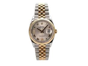 Thumbnail von Rolex Datejust 36 Oystersteel / Gelbgold 126233 Silber Römisch Diamant Jubile-Band