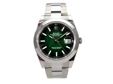  Rolex Datejust 41 Ref. 126300 Edelstahl Green Ombre Oyster-Band 